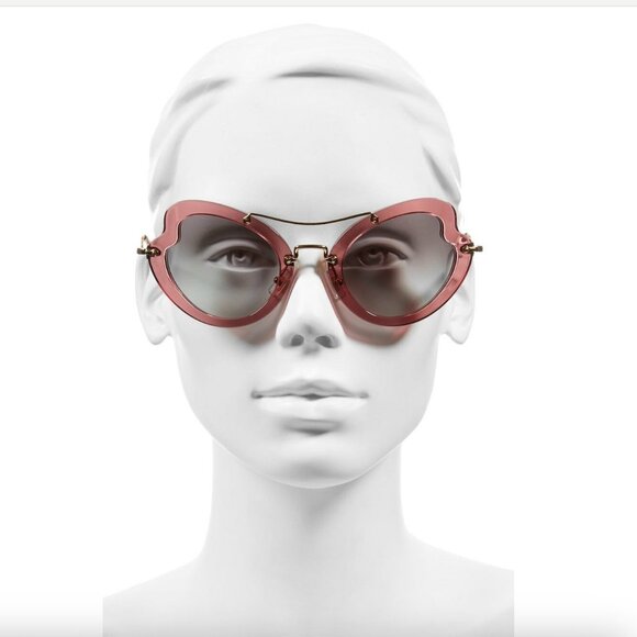 Miu Miu Butterfly Scenique Cat Eye Frame Sunglasses, Violet, Prada Case, New - Picture 10 of 13